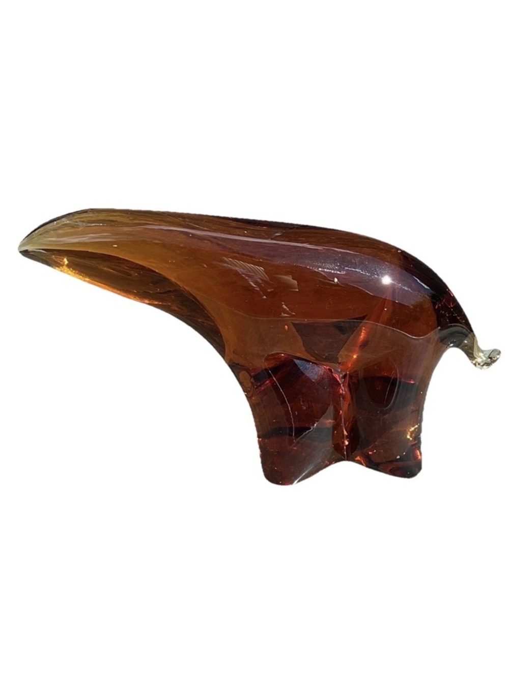 VTG Murano Amber Glass Brown Bear Figure/Sculpture BEAUTIFUL!